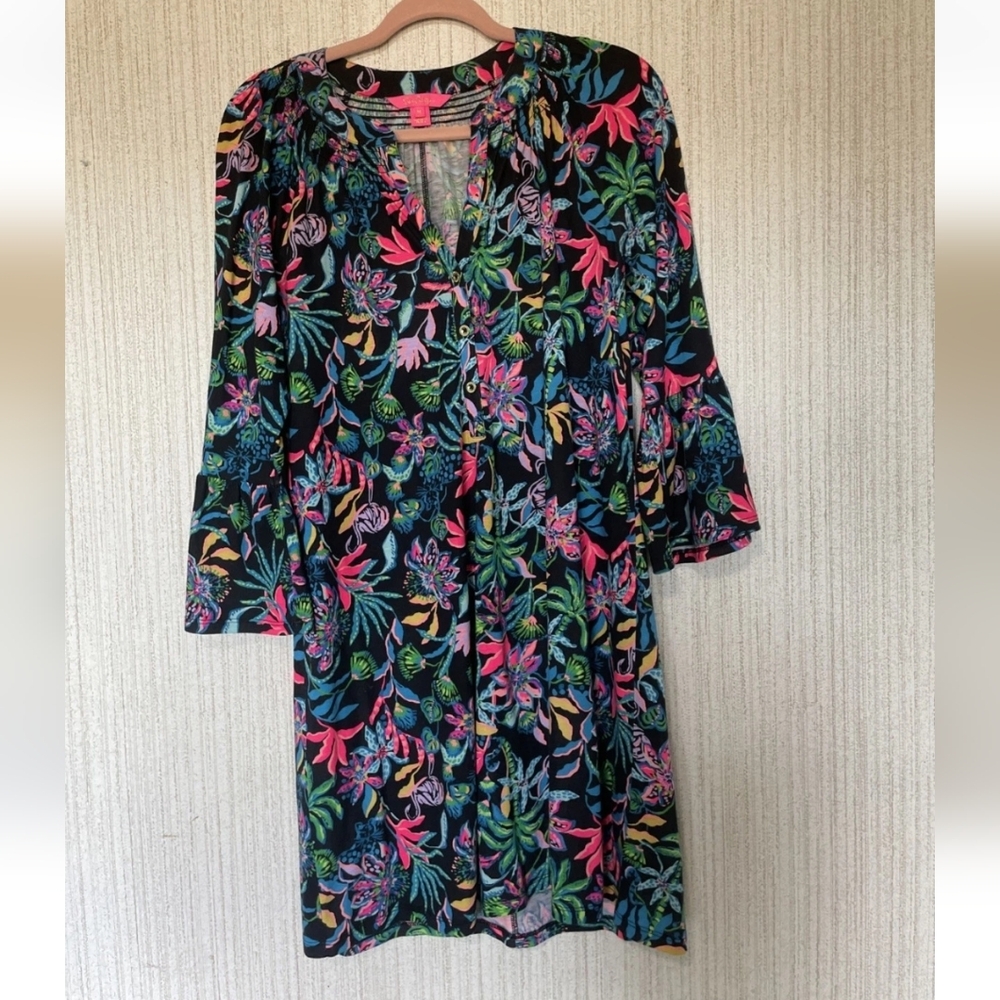 Lilly Pulitzer Size Medium Norris Dress Onyx Paradise Glow - Picture 1 of 10
